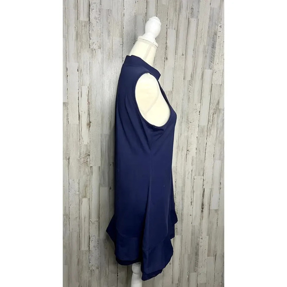 Women's Size‎ Large Sleeveless Blue Ruffle Hem Knee Length Athletic Dress - Picture 2 of 5